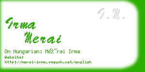 irma merai business card